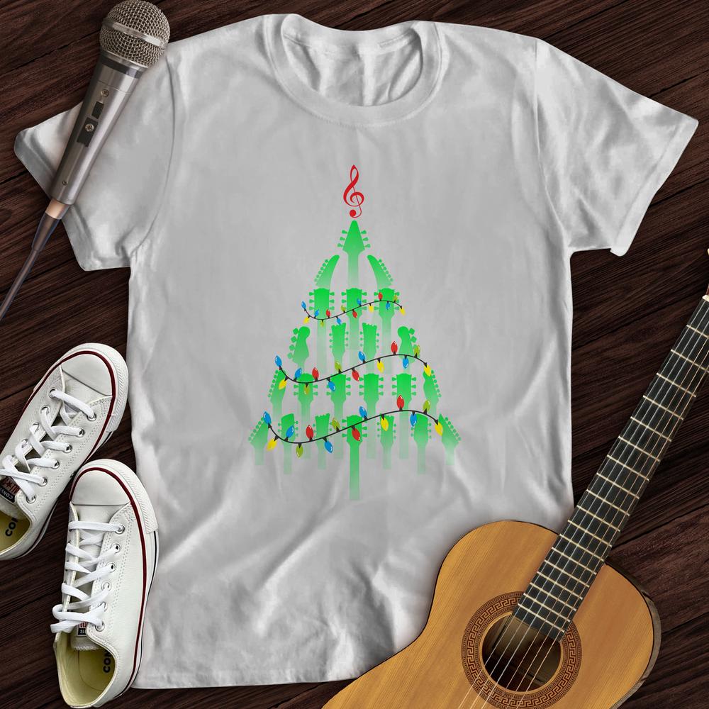 Printify T-Shirt White / S Guitar Christmas Tree T-Shirt