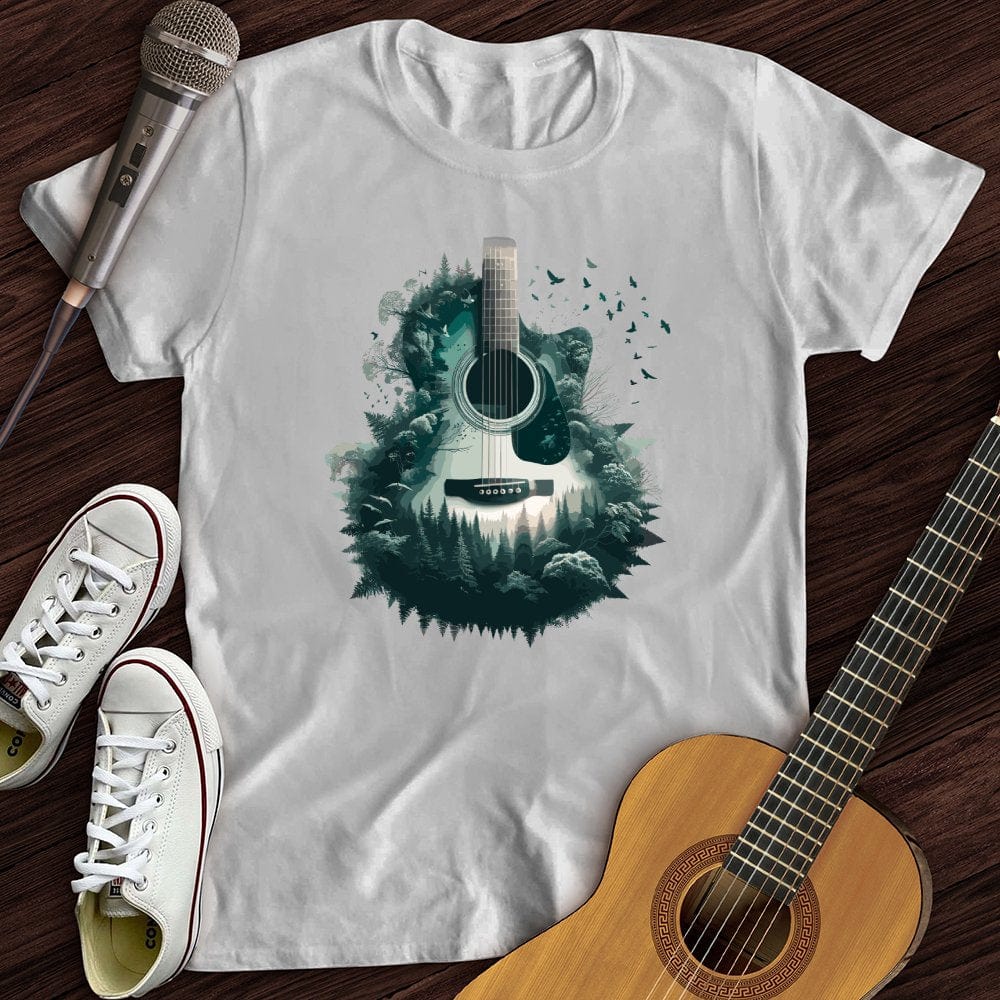 Printify T-Shirt White / S Guitar Nature T-Shirt