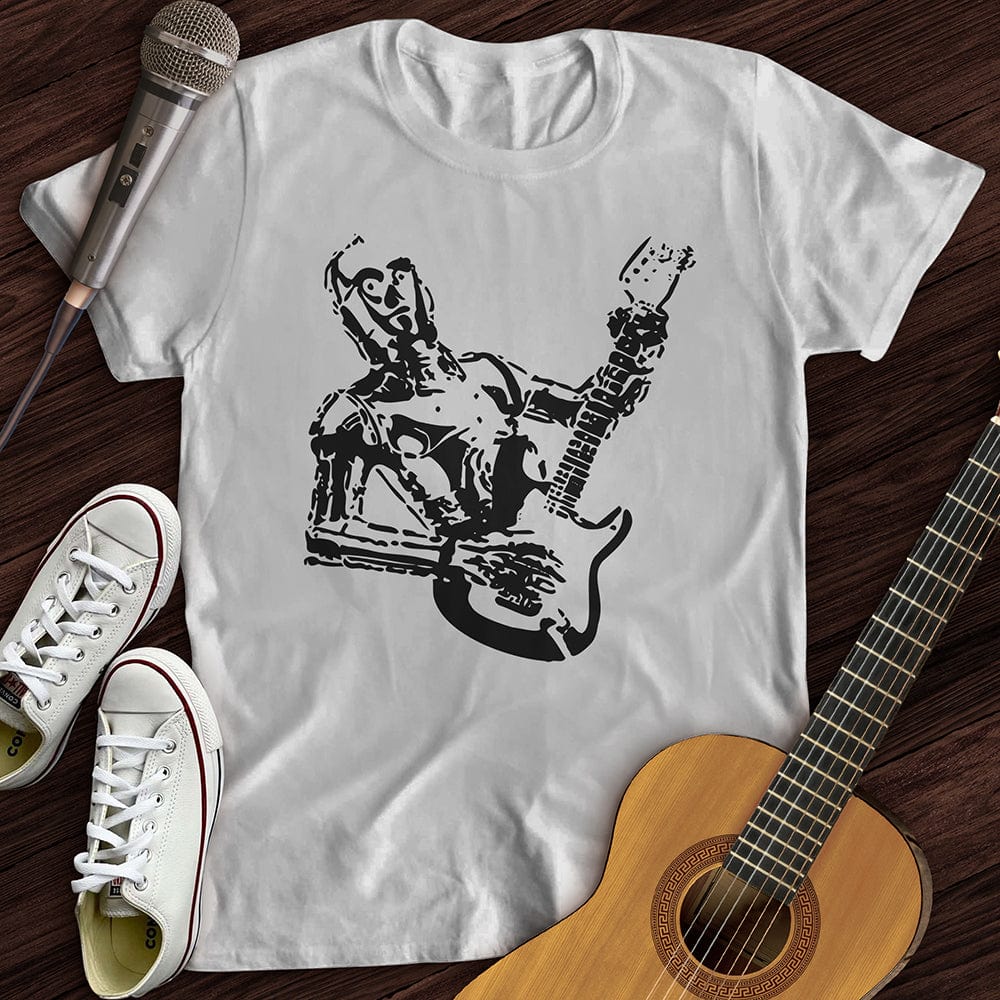 Printify T-Shirt White / S Guitar Robot T-Shirt