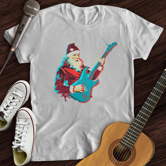 Printify T-Shirt White / S Guitar Santa T-Shirt