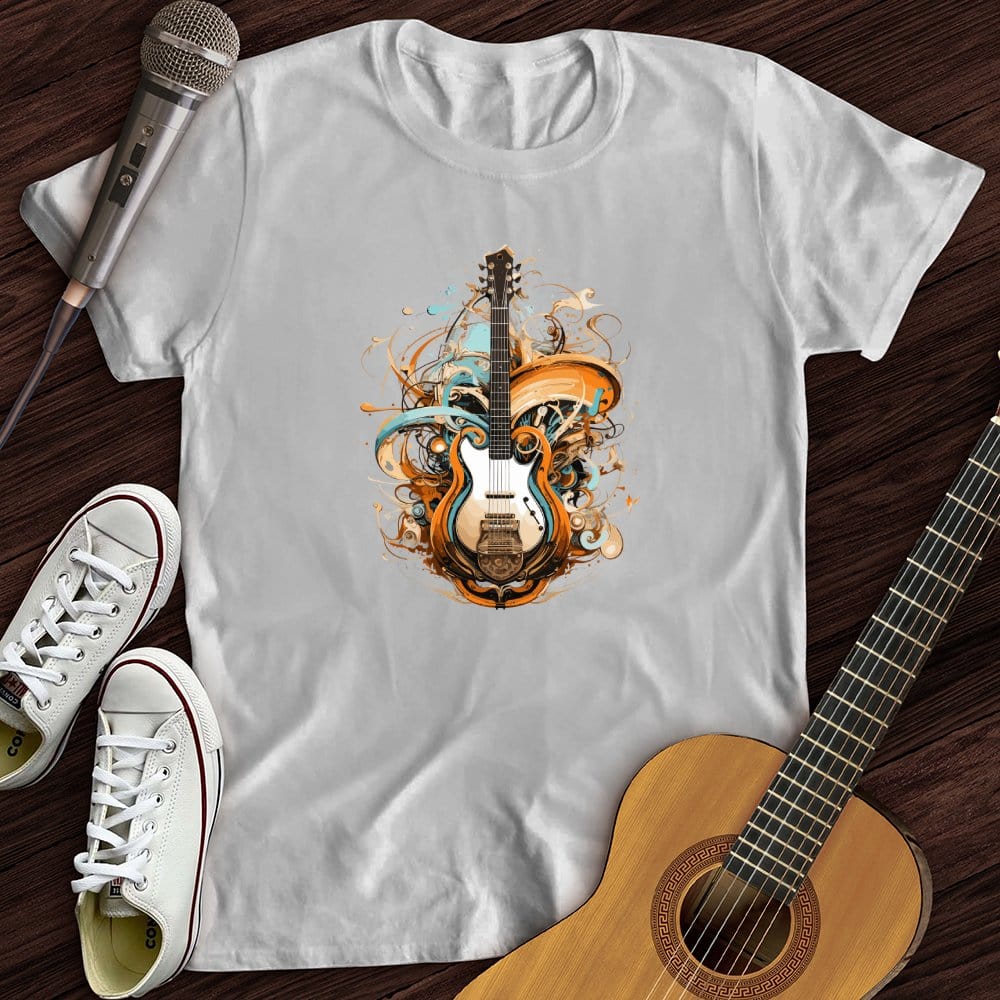 Printify T-Shirt White / S Guitar Steampunk T-Shirt