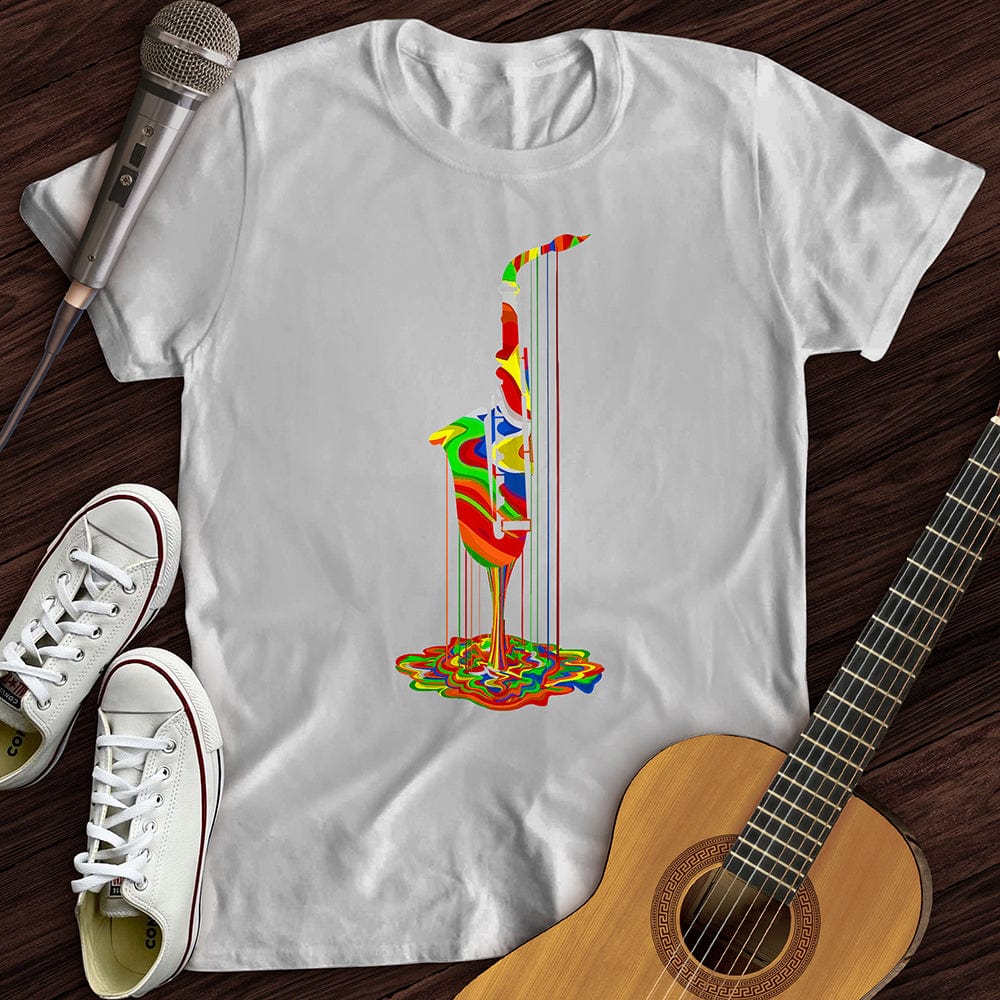 Printify T-Shirt White / S Melting Saxophone T-Shirt