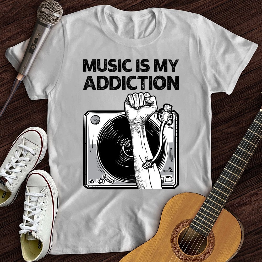 Printify T-Shirt White / S Music Is My Addiction T-Shirt