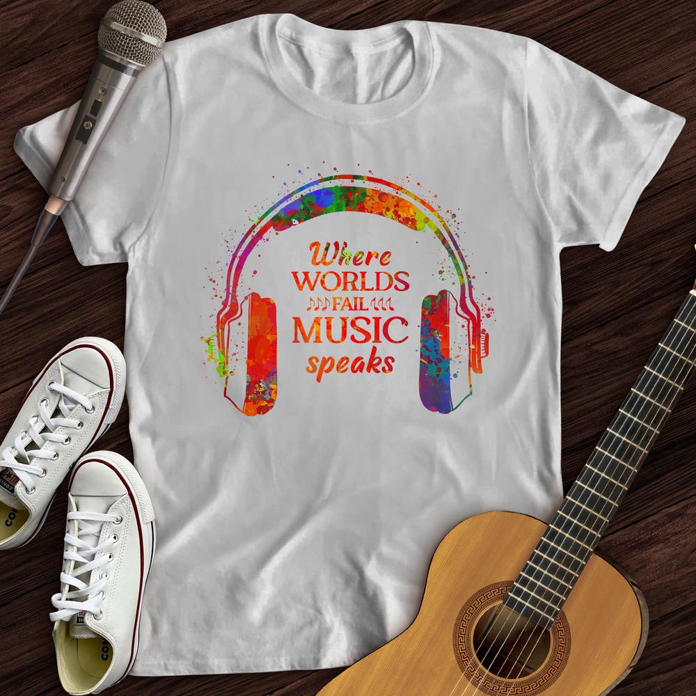 Printify T-Shirt White / S Music Speaks T-Shirt