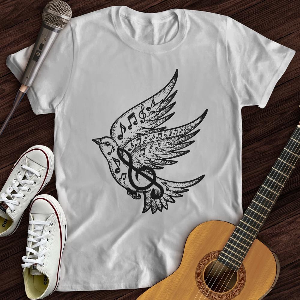 Printify T-Shirt White / S Musical Dove T-Shirt