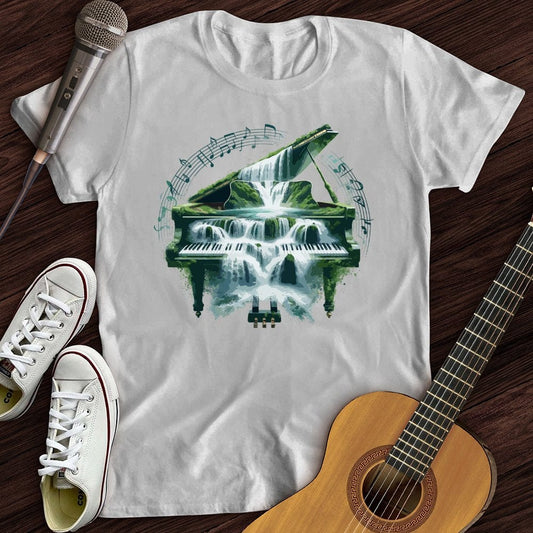Printify T-Shirt White / S Piano Waterfall T-Shirt