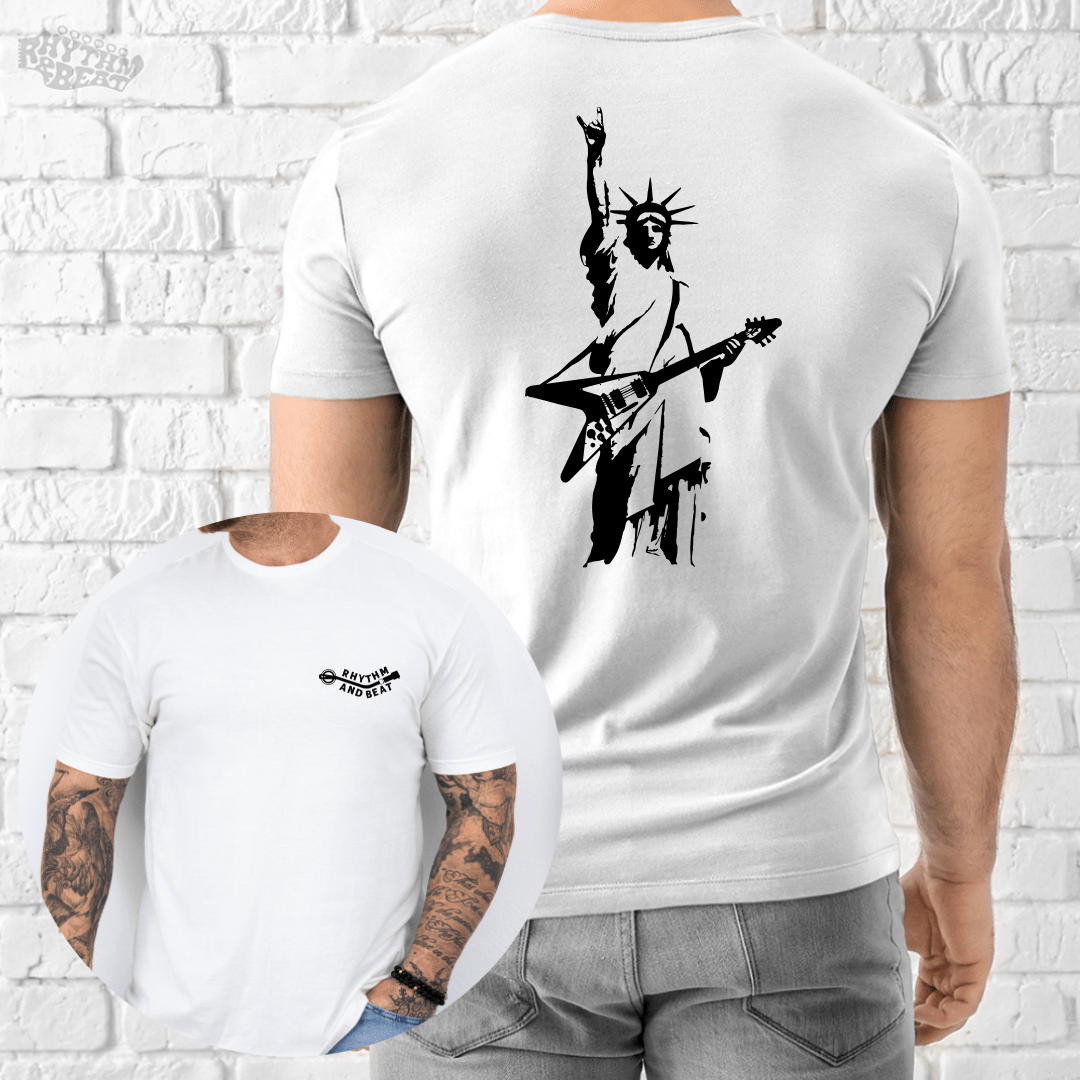 Printify T-Shirt White / S Rockstar Statue T-Shirt