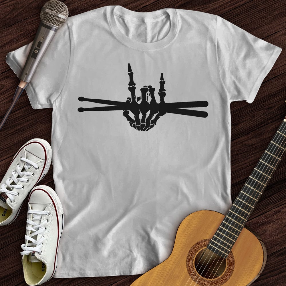 Printify T-Shirt White / S Skeleton Drummer T-Shirt