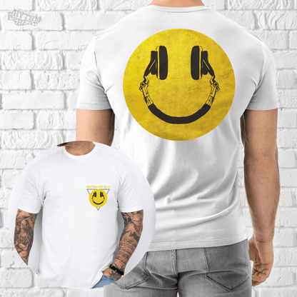 Printify T-Shirt White / S Smile Headphones T-Shirt