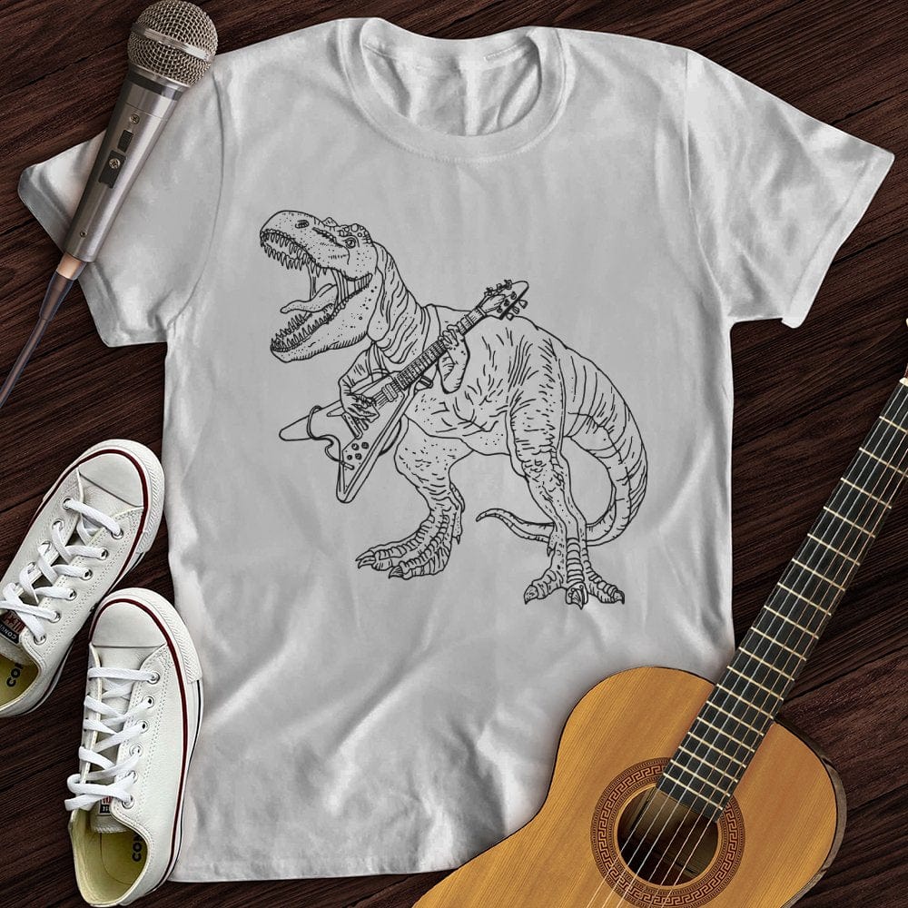 Printify T-Shirt White / S T-Rex Playing Guitar T-Shirt