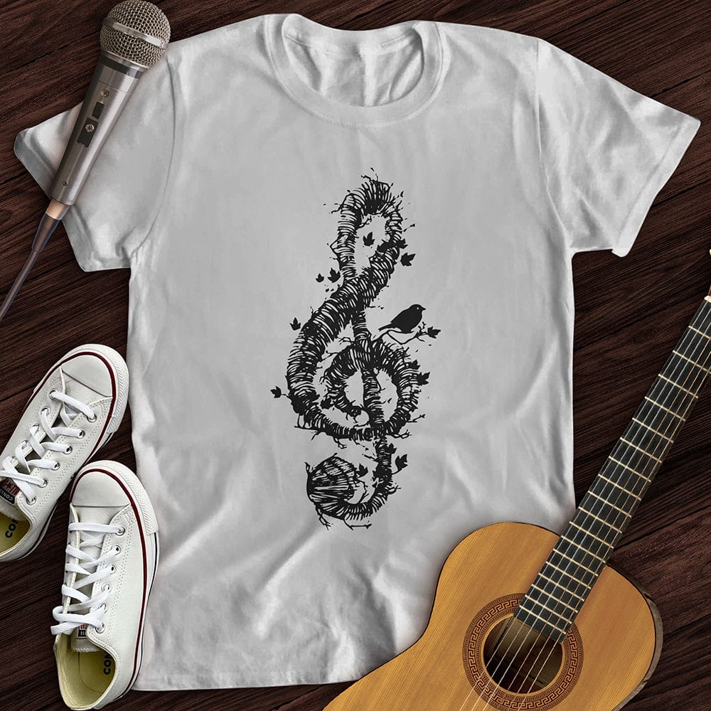 Printify T-Shirt White / S Treble Clef Bird T-Shirt