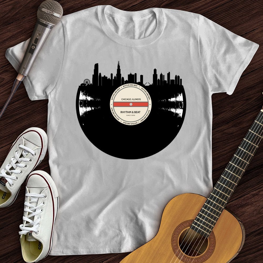 Printify T-Shirt White / S Vinyl Skyline Chicago T-Shirt