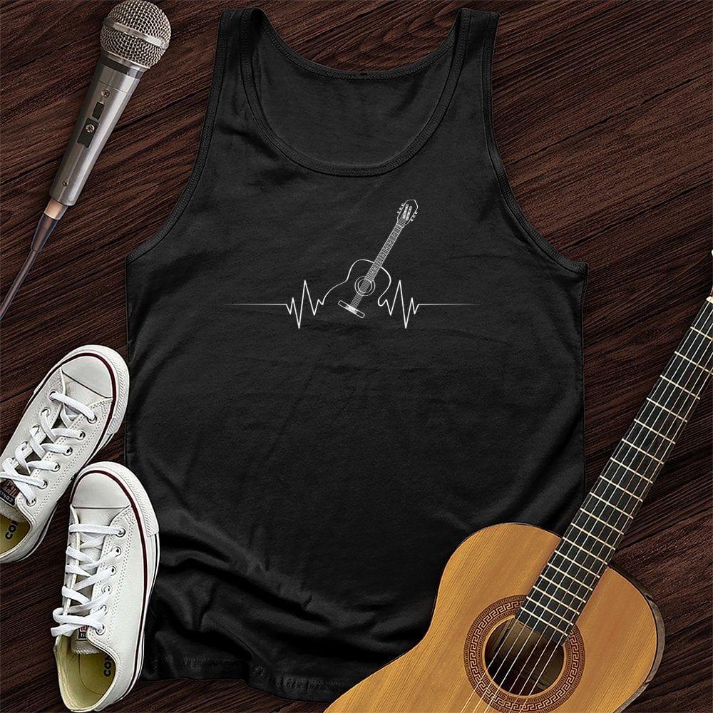 Printify Tank Top Black / XS Acoustic Guitar Heart Beat Unisex Tank Top