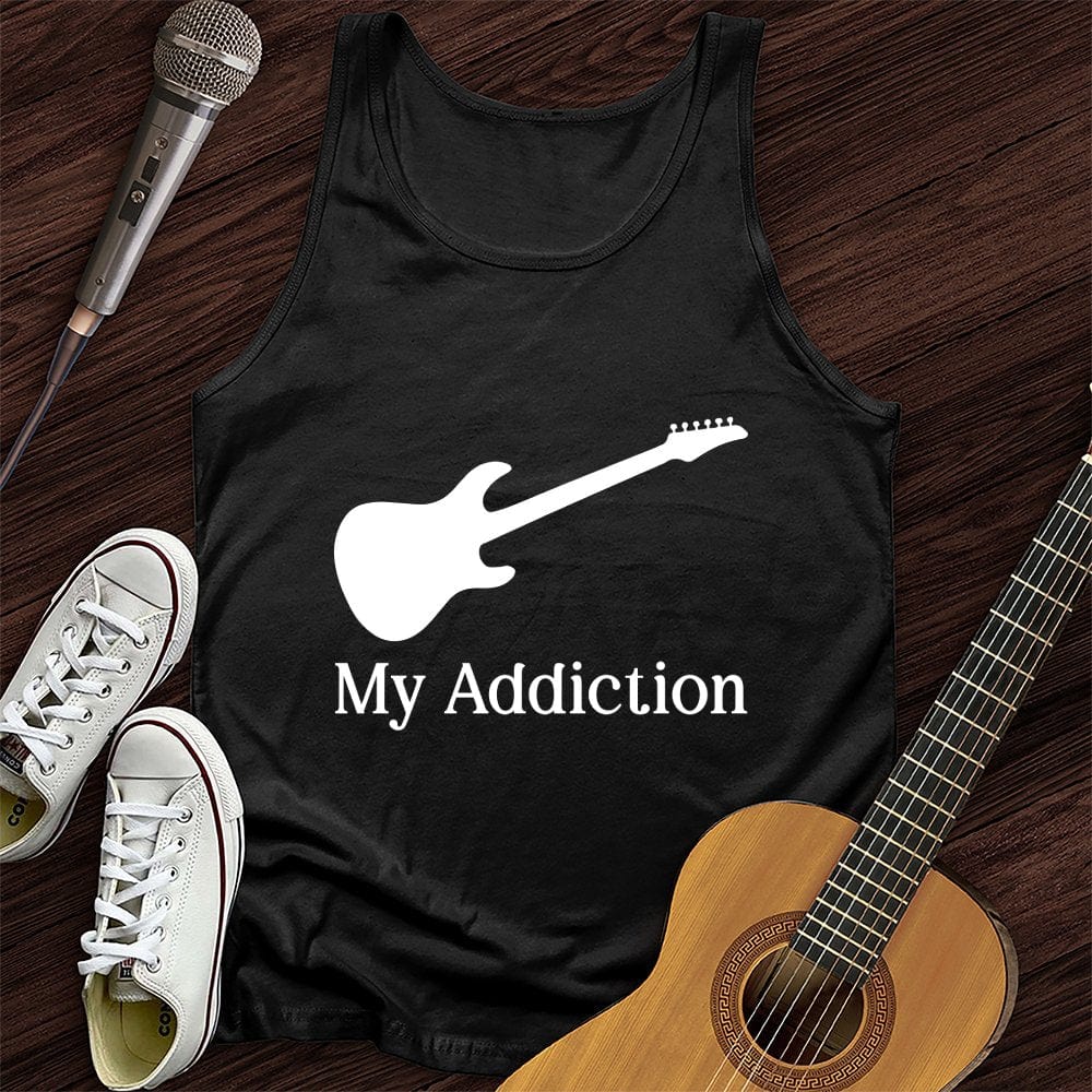 Printify Tank Top Black / XS Addicted to Guitar Unisex Tank Top