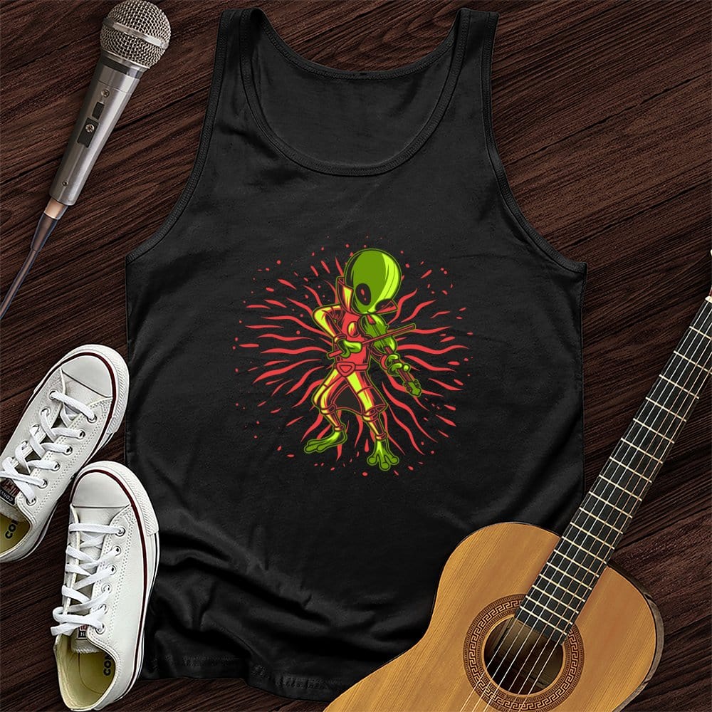 Printify Tank Top Black / XS Alien Playing Violin Unisex Tank Top