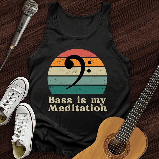 Printify Tank Top Black / XS Bass Is My Meditation Tank Top