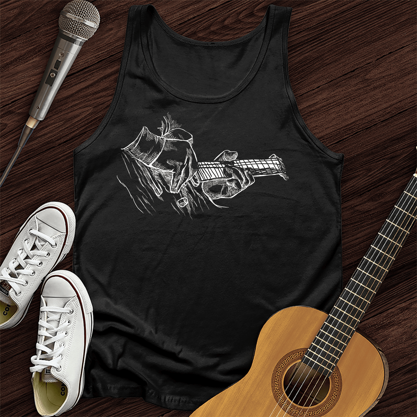 Printify Tank Top Black / XS Bass Sketch Unisex Tank Top