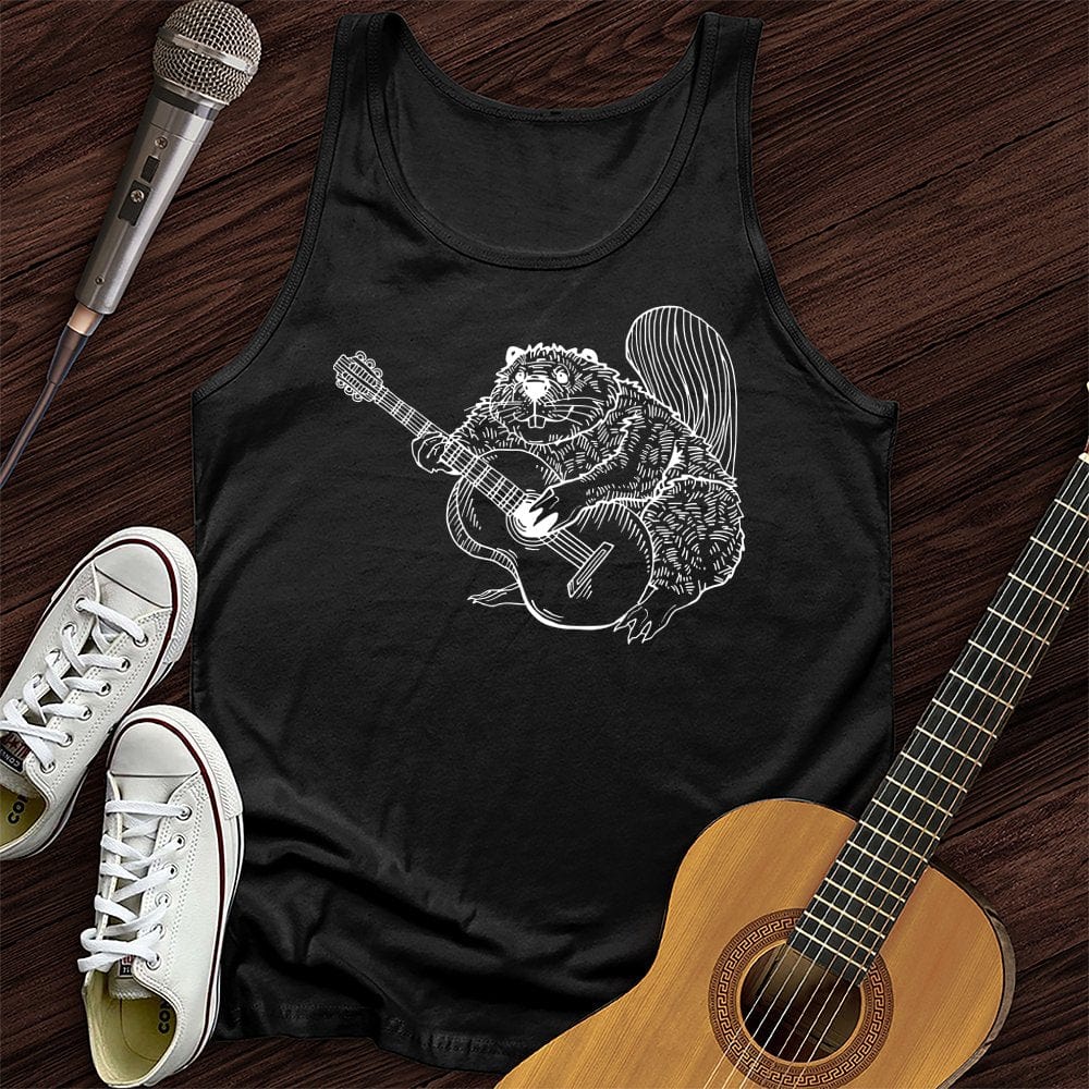 Printify Tank Top Black / XS Beaver Guitar Unisex Tank Top