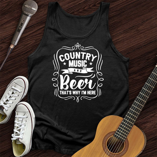 Printify Tank Top Black / XS Beer and Country Unisex Tank Top