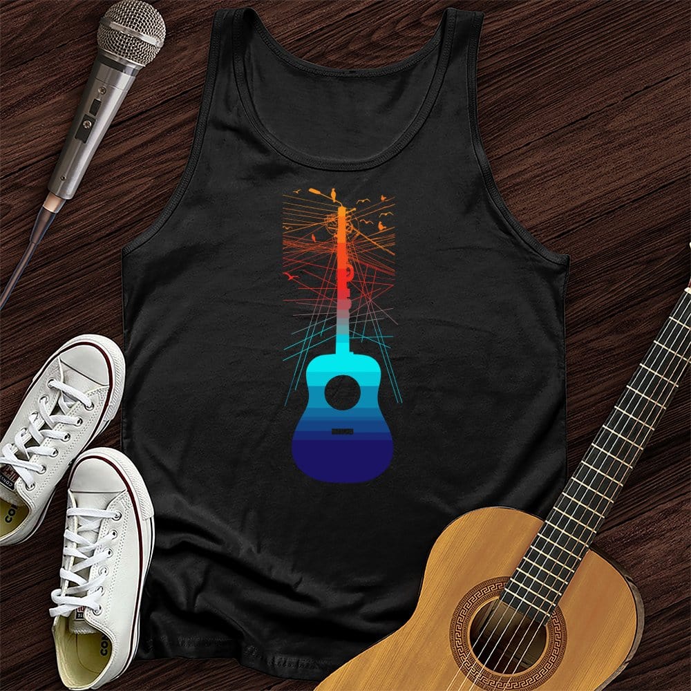 Printify Tank Top Black / XS Birds On A Guitar Unisex Tank Top