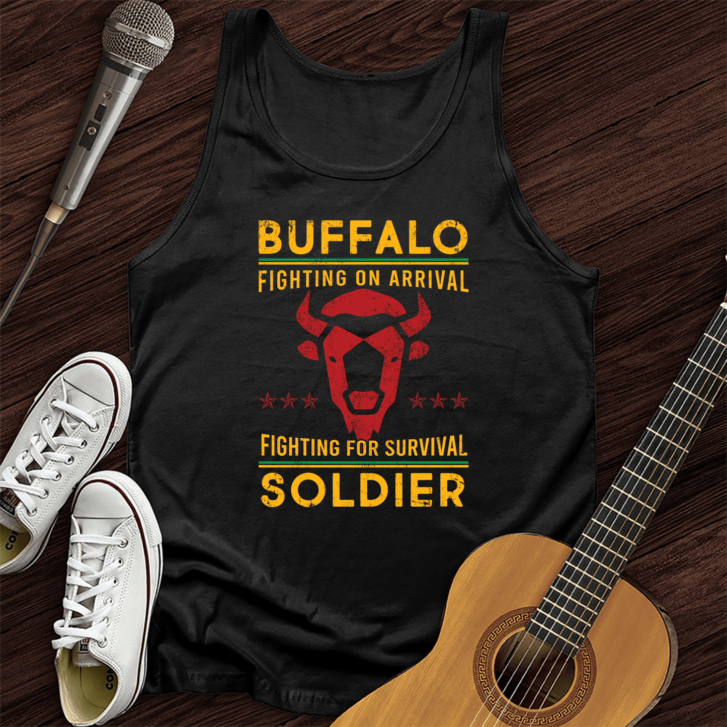 Printify Tank Top Black / XS Buffalo Fighting Soldier Tank Top