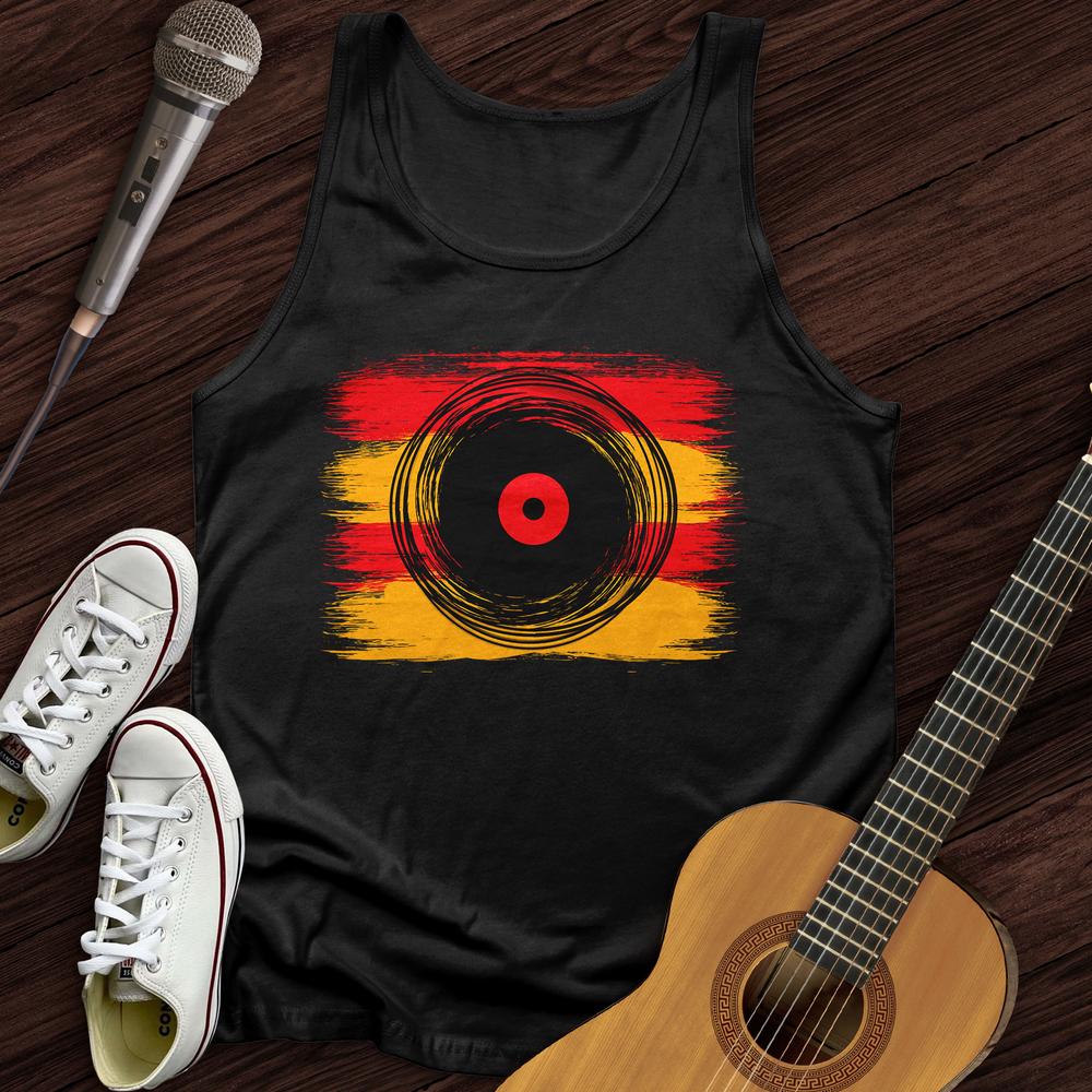 Printify Tank Top Black / XS Cartoon Record Unisex Tank Top