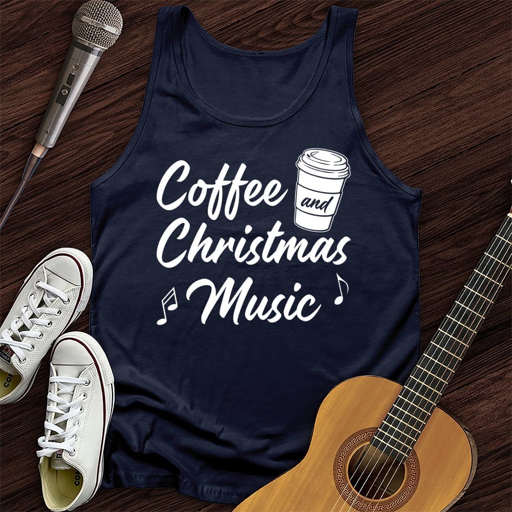 Printify Tank Top Black / XS Coffee and Christmas Unisex Tank Top