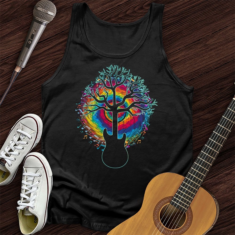 Printify Tank Top Black / XS Colorful Guitar Tank Top