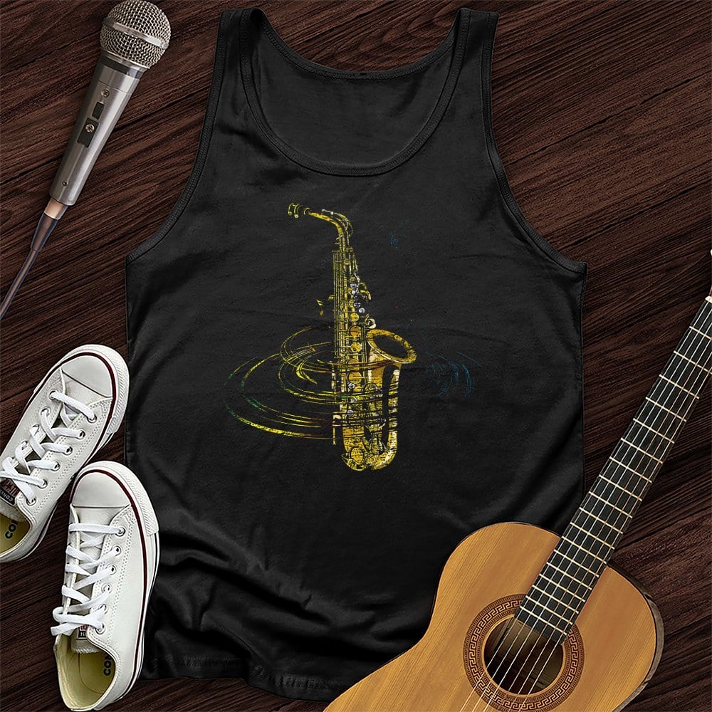 Printify Tank Top Black / XS Colorful Sax Unisex Tank Top