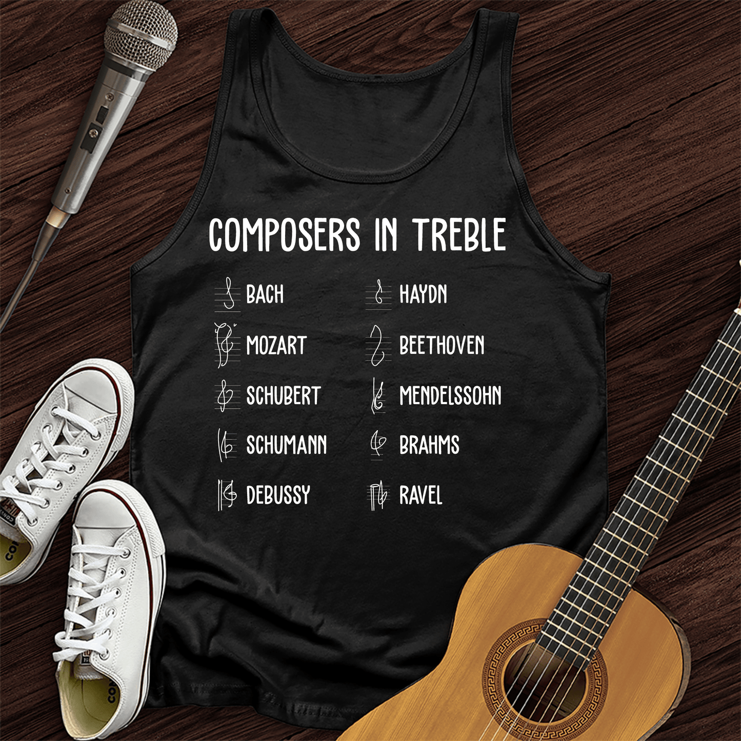 Printify Tank Top Black / XS Composers In Treble Tank Top