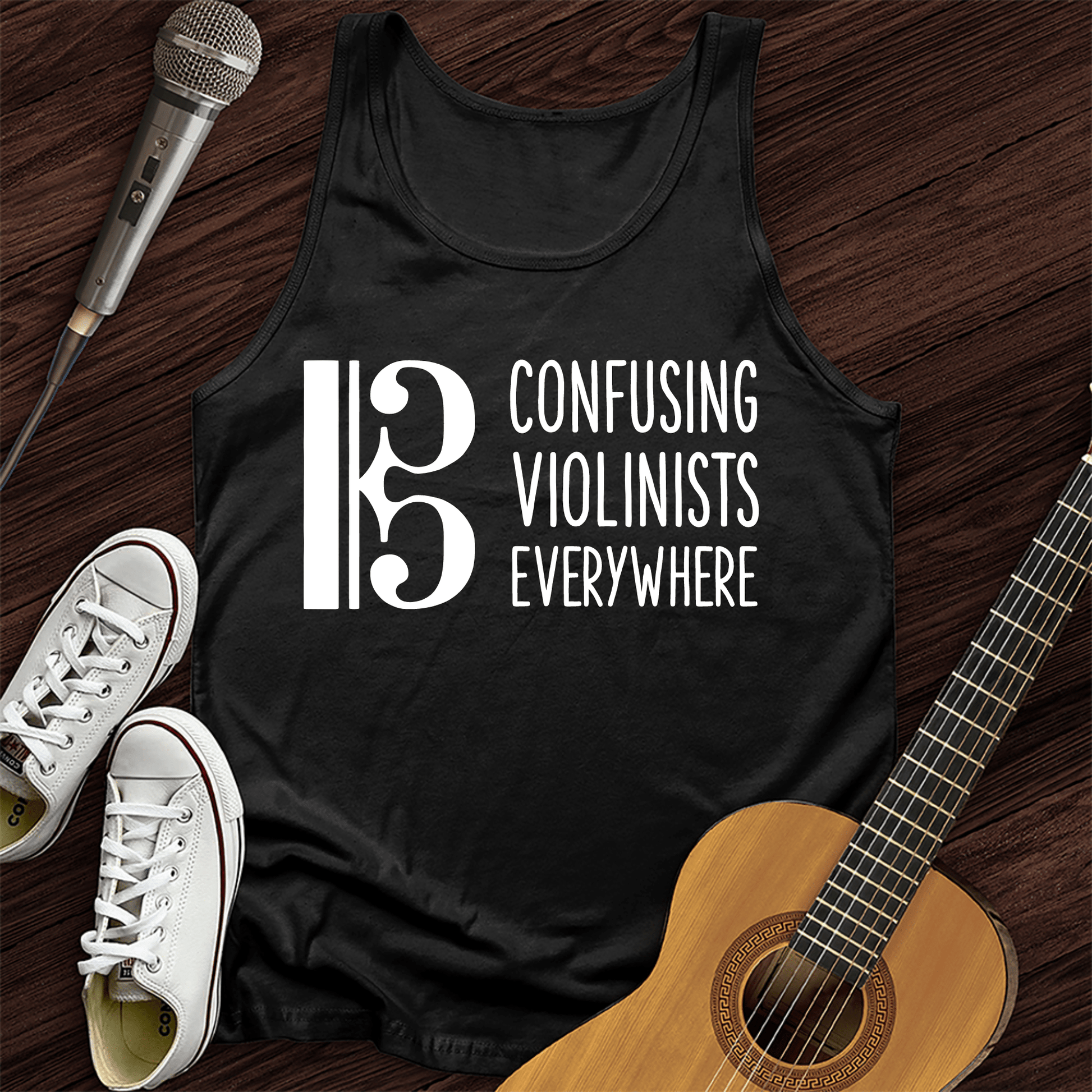 Printify Tank Top Black / XS Confusing Violinists Tank Top