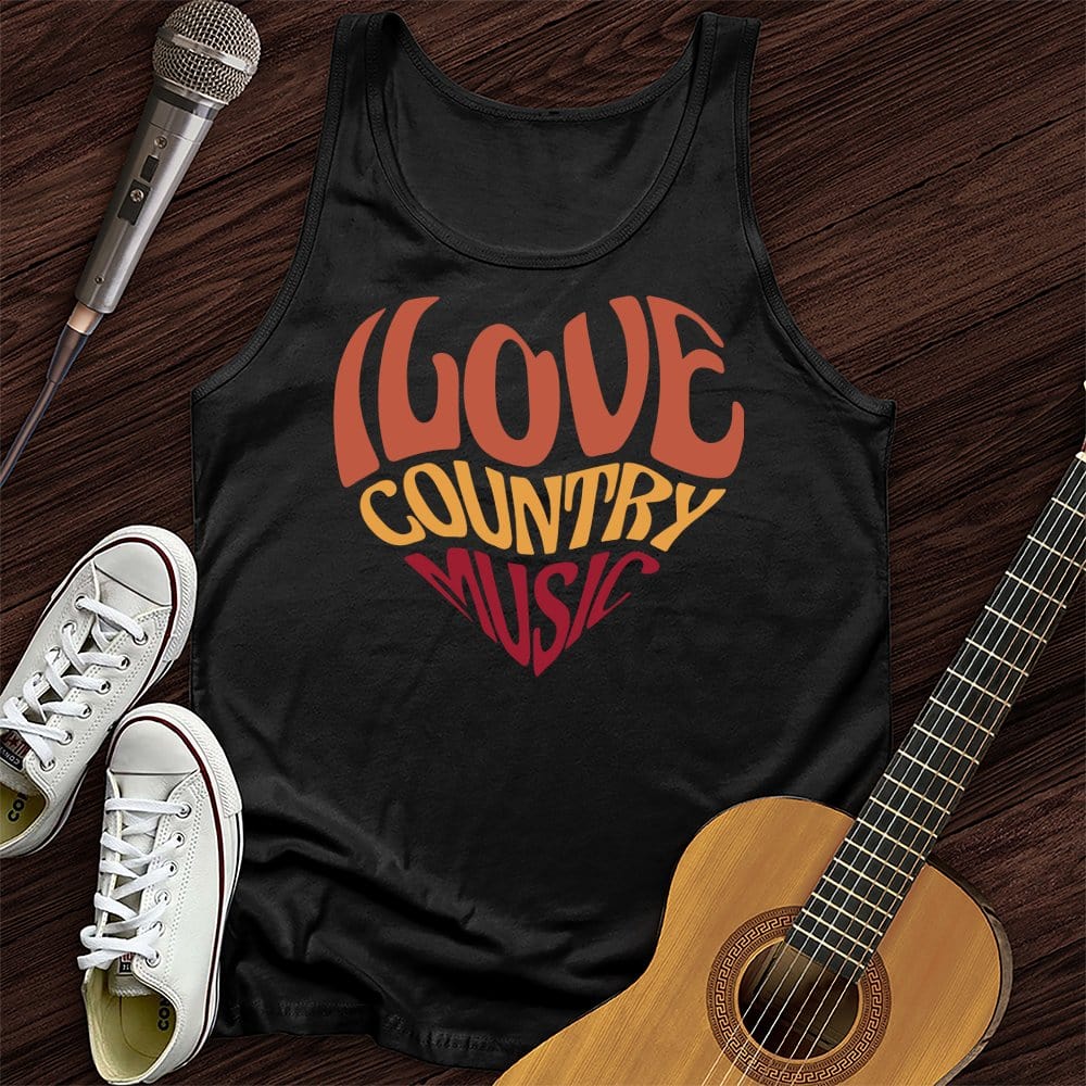 Printify Tank Top Black / XS Country Music Love Unisex Tank Top