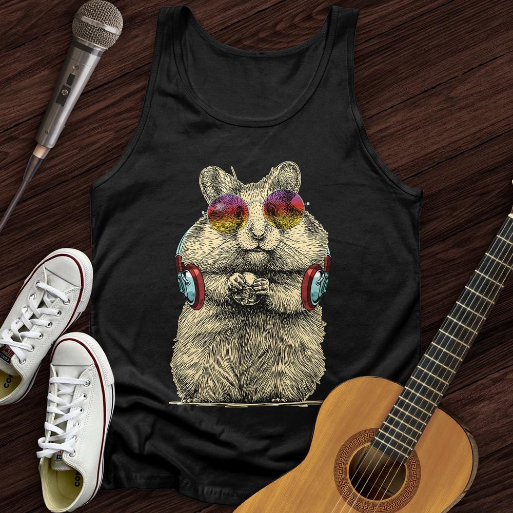 Printify Tank Top Black / XS DJ Hampster Unisex Tank Top