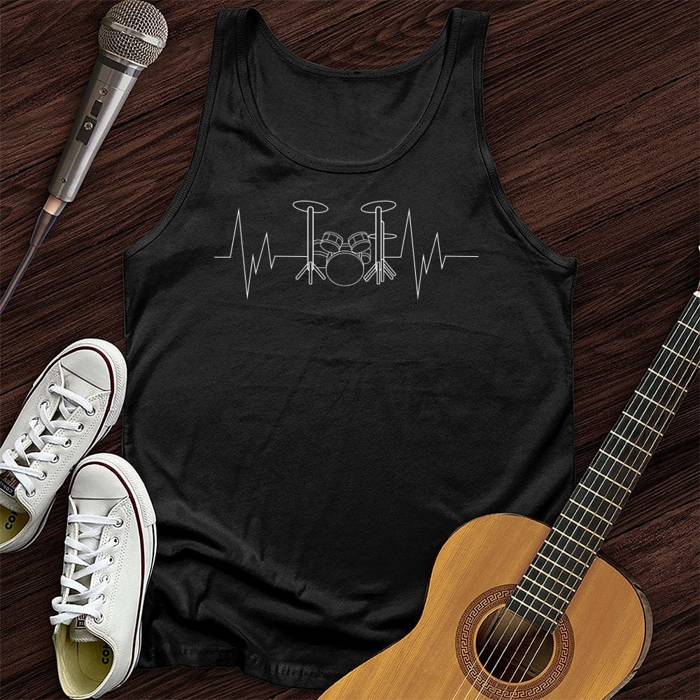 Printify Tank Top Black / XS Drummer Heartbeat Unisex Tank Top