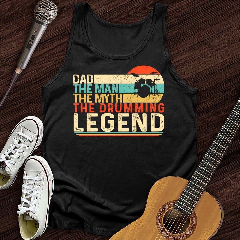 Printify Tank Top Black / XS Drummer Legend Dad Unisex Tank Top