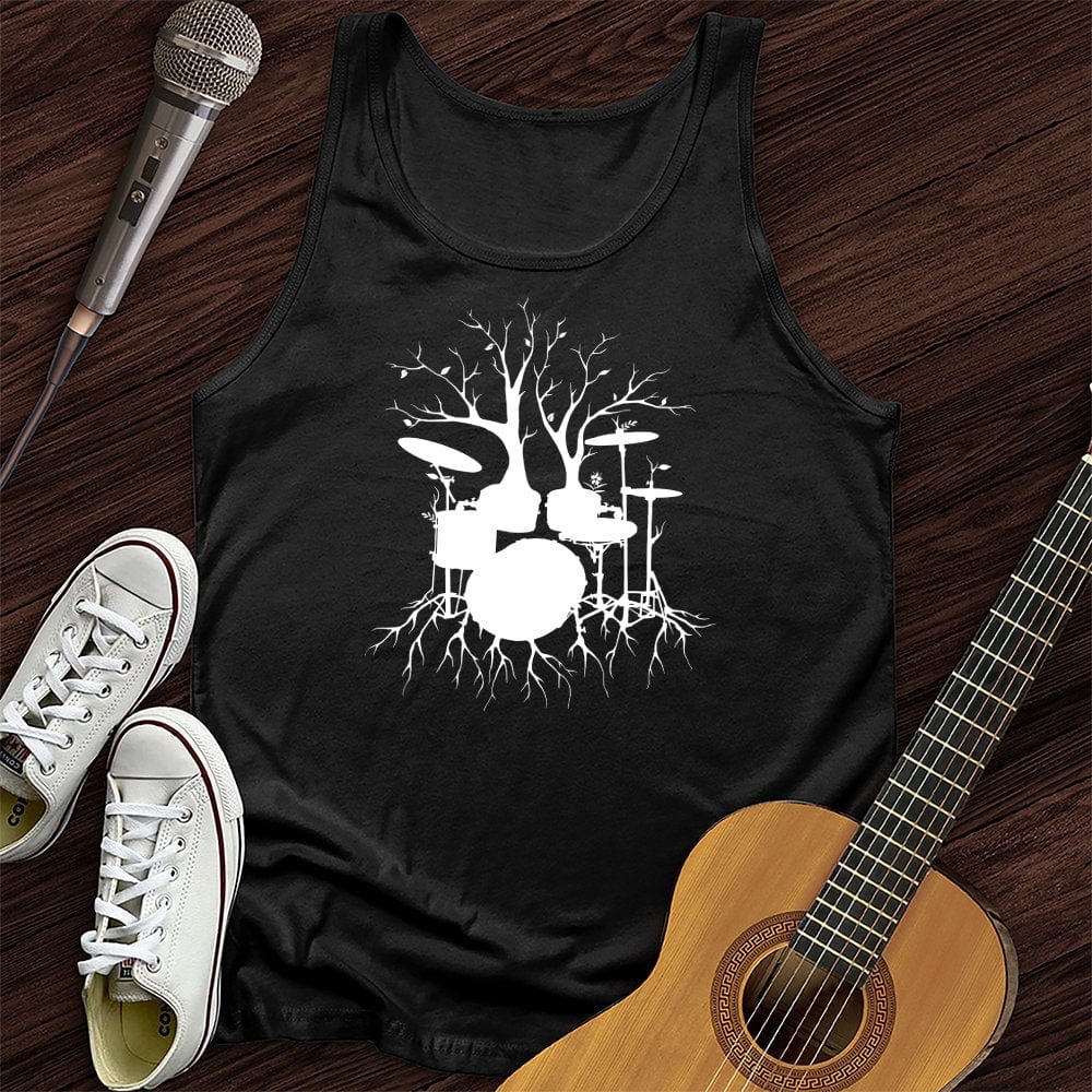 Printify Tank Top Black / XS Drumming Roots Unisex Tank Top