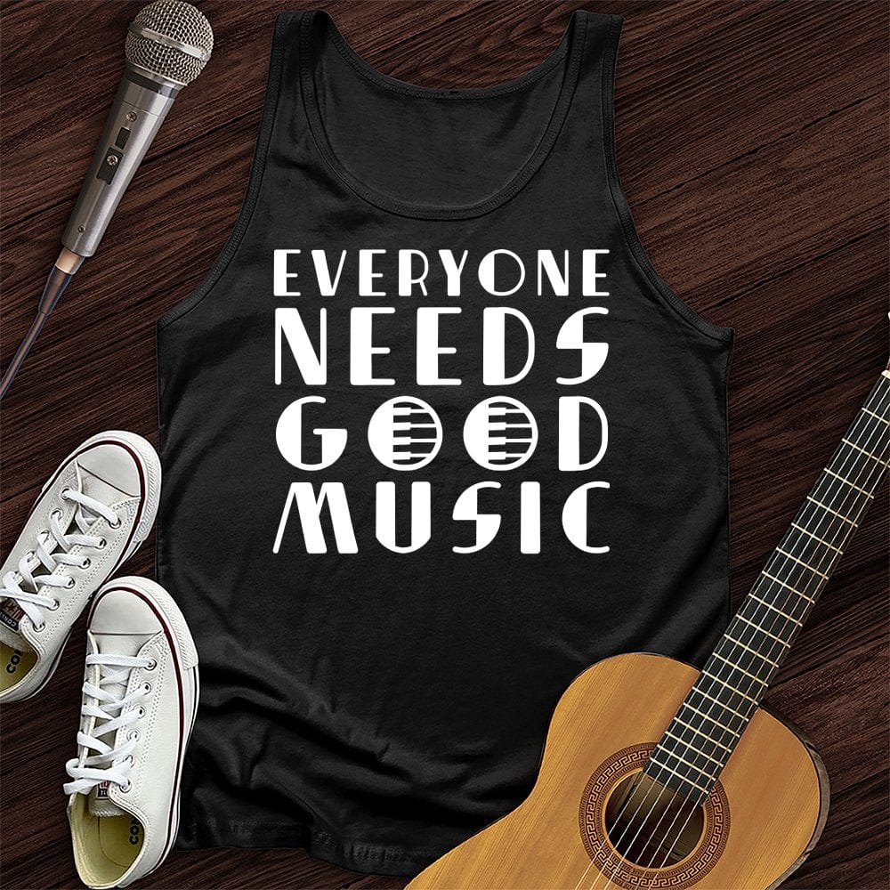 Printify Tank Top Black / XS Everyone Needs Good Music Unisex Tank Top