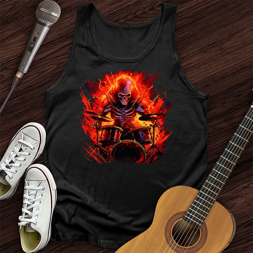 Printify Tank Top Black / XS Fiery Drummer Unisex Tank Top