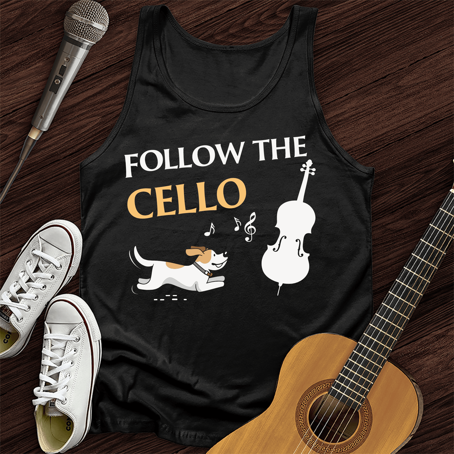 Printify Tank Top Black / XS Follow The Cello Tank Top