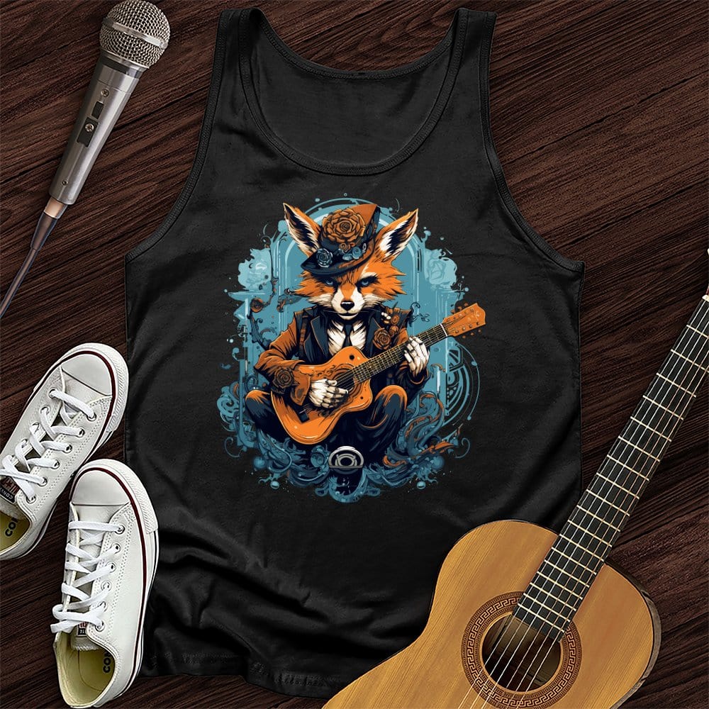 Printify Tank Top Black / XS Fox Playing Guitar Unisex Tank Top