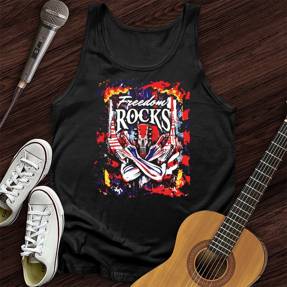 Printify Tank Top Black / XS Freedom Totally Rocks Unisex Tank Top