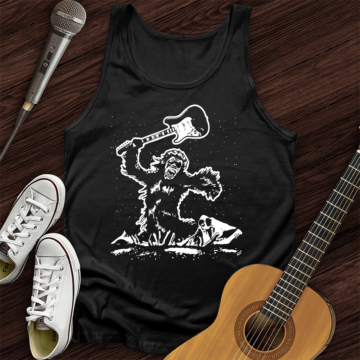 Printify Tank Top Black / XS Gorilla Guitar Unisex Tank Top