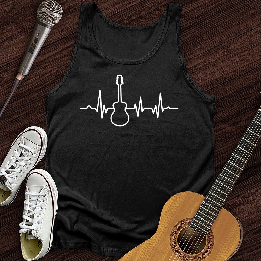 Printify Tank Top Black / XS Guitar Heartbeat Unisex Tank Top