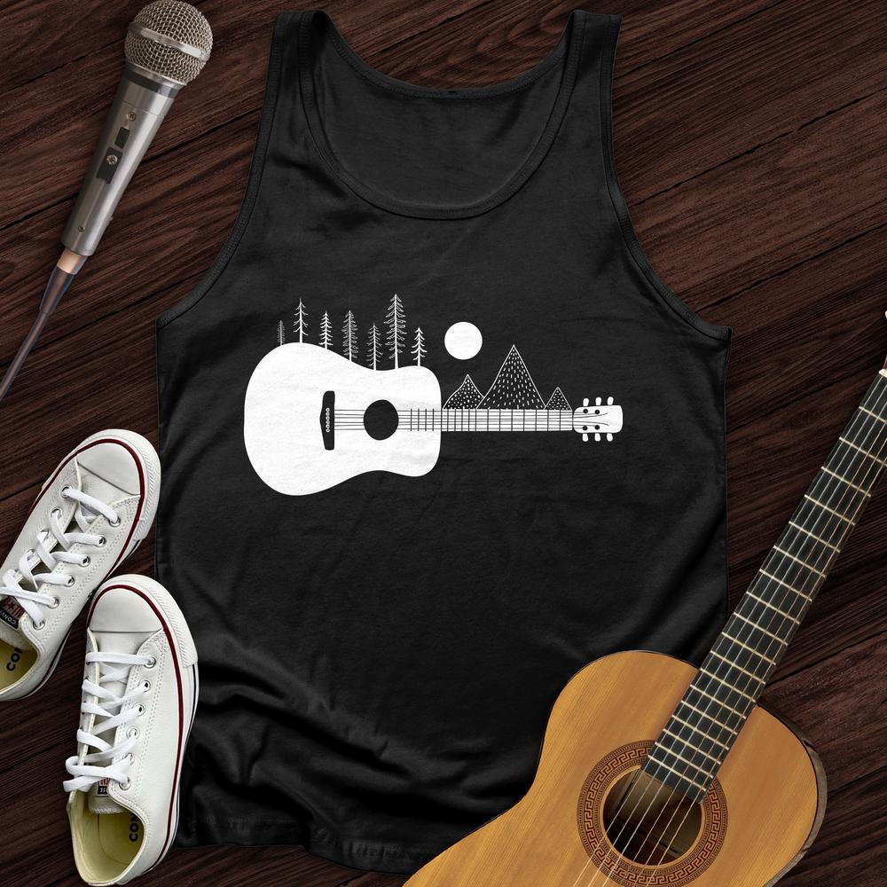 Printify Tank Top Black / XS Guitar Mountain Unisex Tank Top