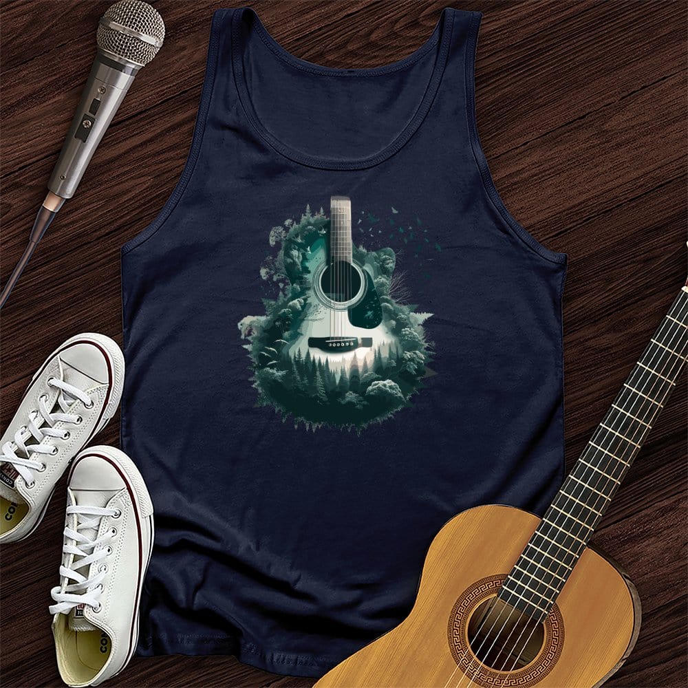 Printify Tank Top Black / XS Guitar Nature Unisex Tank Top