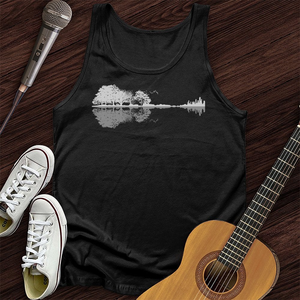 Printify Tank Top Black / XS Guitar Reflection Unisex Tank Top