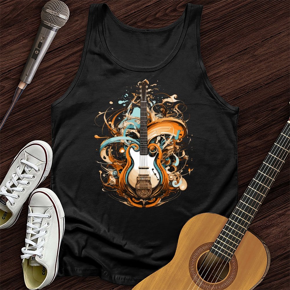 Printify Tank Top Black / XS Guitar Steampunk Unisex Tank Top