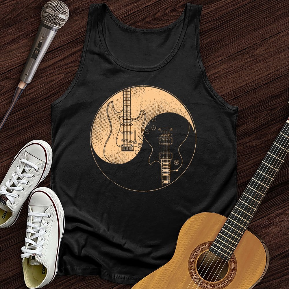 Printify Tank Top Black / XS Guitars Yin Yang Unisex Tank Top