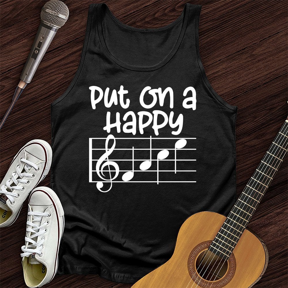 Printify Tank Top Black / XS Happy Face Unisex Tank Top