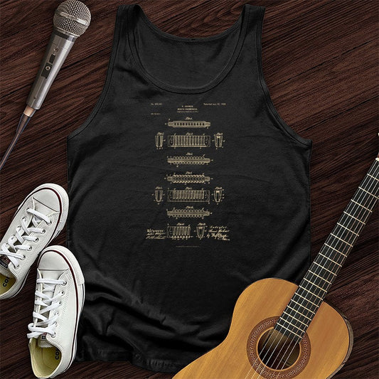 Printify Tank Top Black / XS Harmonica Patent Unisex Tank Top